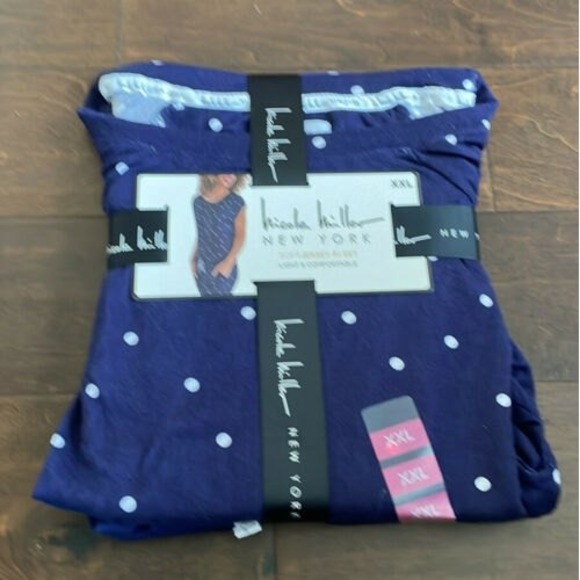 Nicole Miller New York Other - NWT Nicole Miller New York Women Pajama Sleep Set Navy Polka Dot XXL